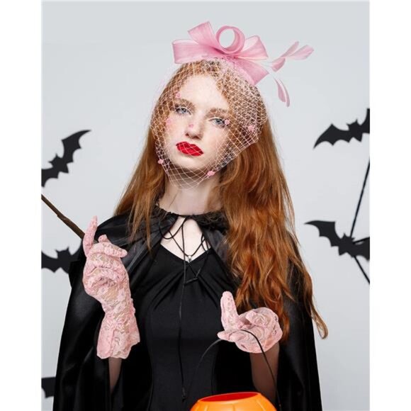 Fascinator Hat for Women Feather Funeral Veil Hat Tea Party Derby Headband - Picture 6 of 7